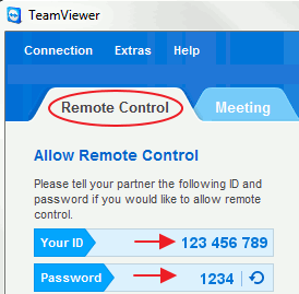 Remote Control ID and Password